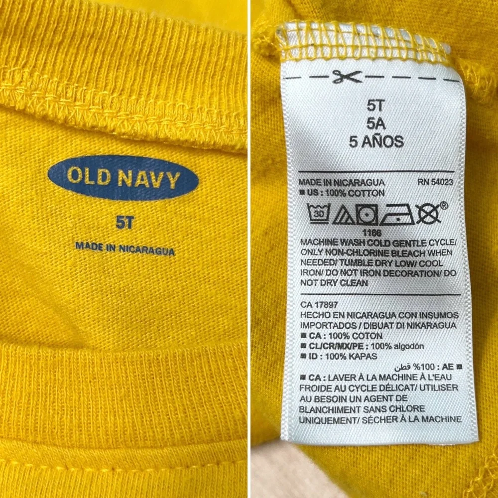 old navy | good at hugs bear long sleeved crewneck tee yellow 5t